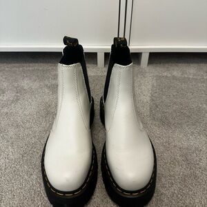 Dr Martens White Platform Chelsea Boot